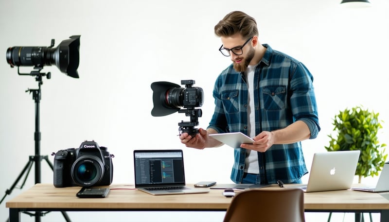 IT professional setting up equipment for a small business